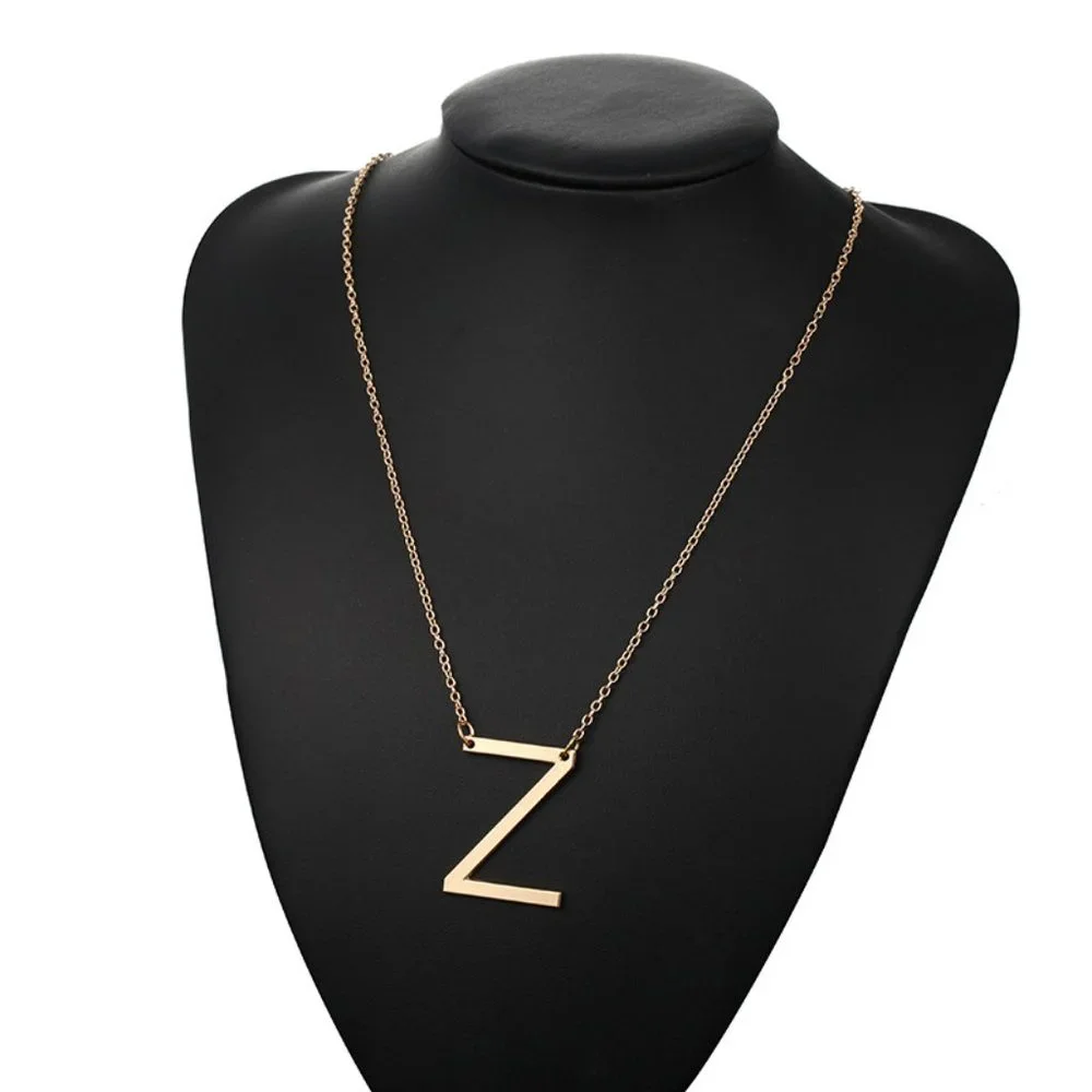 Letter V - Letter Pendant Fashion Necklace - Picture 5 of 11